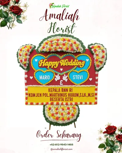 Karangan Papan Bunga Pernikahan di Tambakboyo
